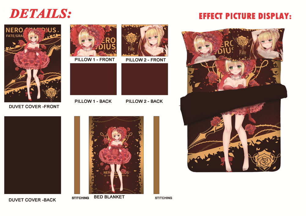 Nero Claudius Caesar Augustus Germanicus-Fate EXTRA Anime Bed Sheet Duvet Cover with Pillow Covers